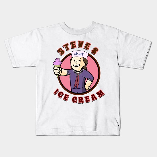 Stranger Steve’s Ice Cream Kids T-Shirt by Milasneeze